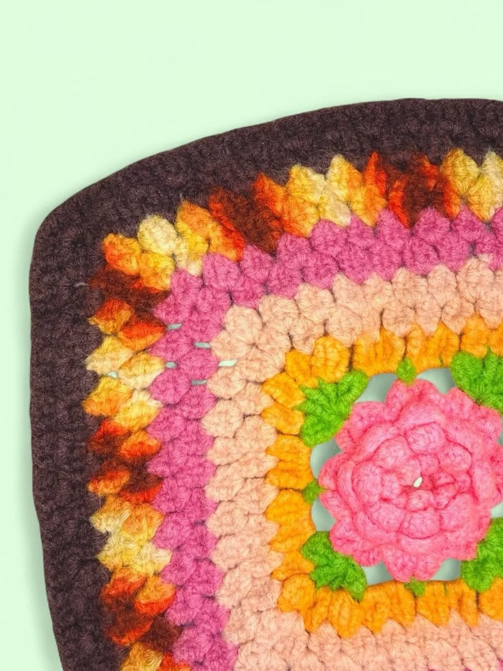 Vintage Handmade Colorful Crochet Floral Doily Home Decor